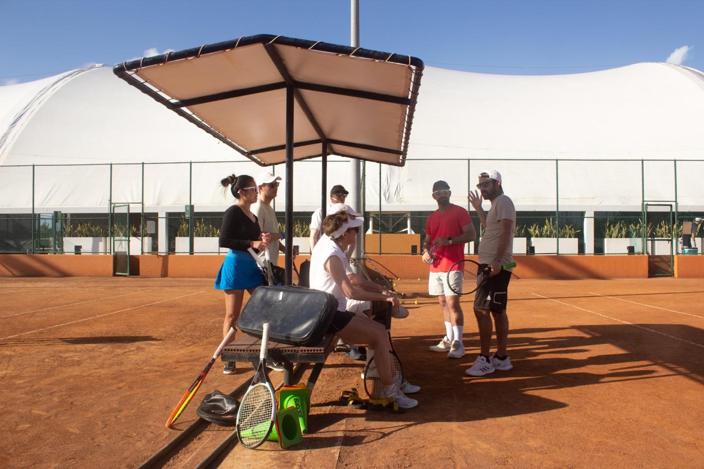 Group tennis session